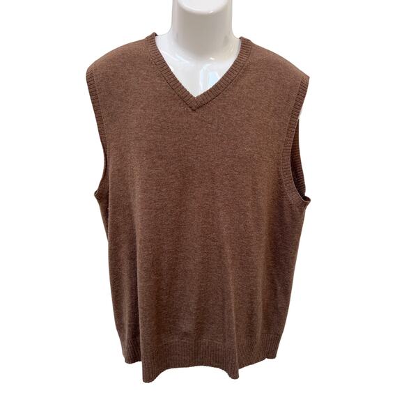 Boden Men's Lambswool V Neck Sweater Vest Size Large Brown - Picture 1 of 4
